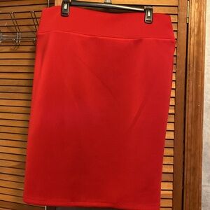 INC Red Stretch Skirt XL W18 L25. 92Poly/8Spandex